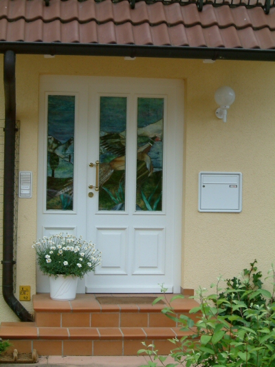 Haust&uuml;r mit Bleiglas