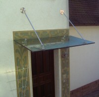 Verglasung am Eingang Vordach Jugendstil