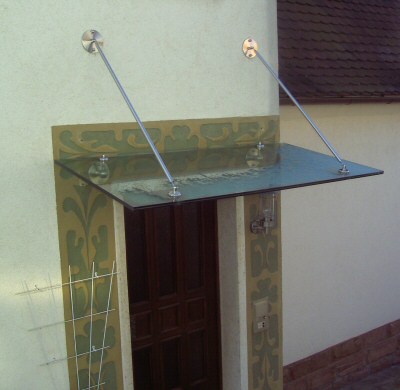 Verglasung am Eingang Vordach Jugendstil